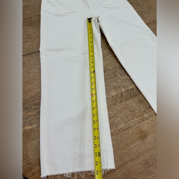Paige Anthropologie Nellie White Frayed Hem Culottes Cropped Ankle Jeans sz 30 - Picture 10 of 16